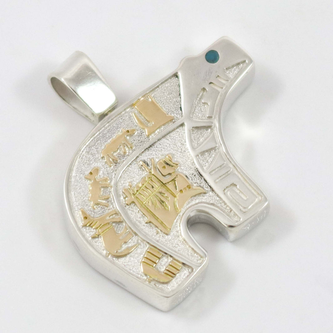 Gold on Silver Bear Pendant by Robert Taylor - Garland's