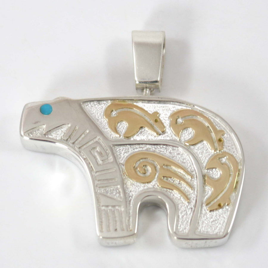 Gold on Silver Bear Pendant by Robert Taylor - Garland's