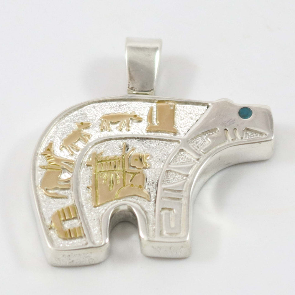 Gold on Silver Bear Pendant by Robert Taylor - Garland's