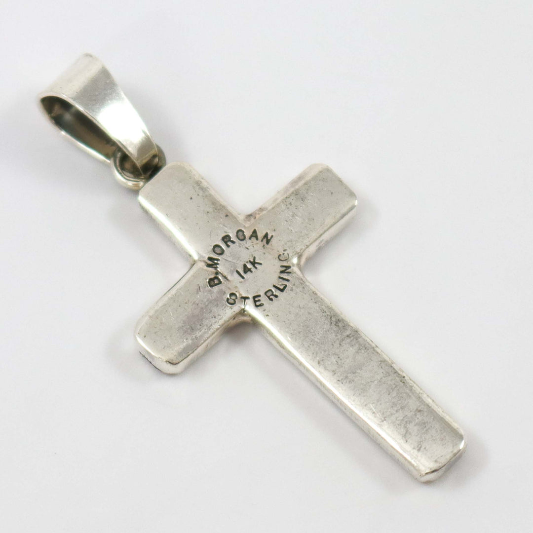 Gold on Silver Cross Pendant by Bruce Morgan - Garland's