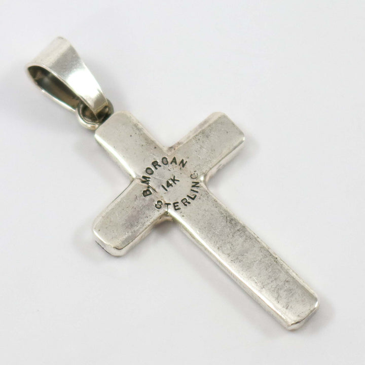Gold on Silver Cross Pendant by Bruce Morgan - Garland's