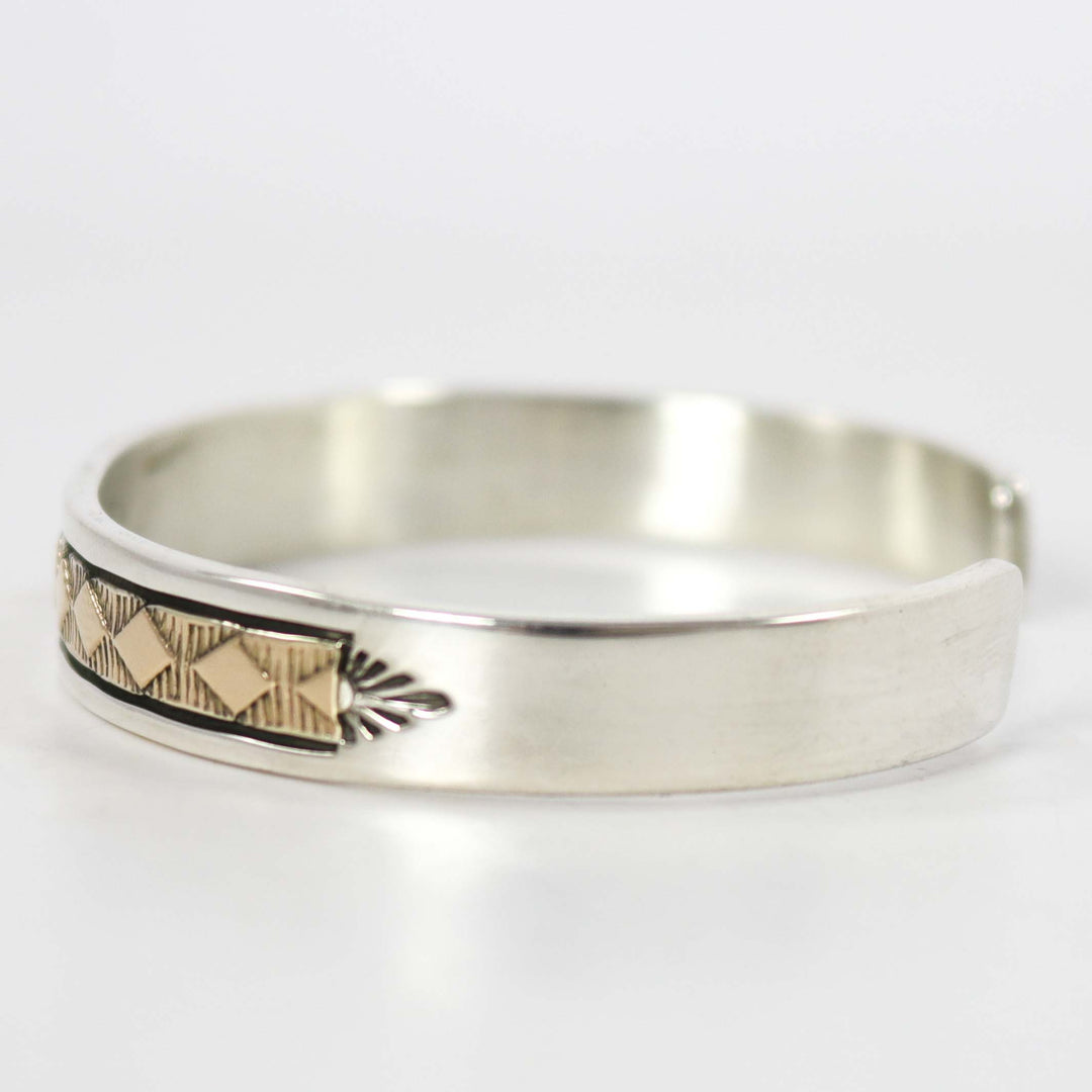 Gold on Silver Cuff by Bruce Morgan - Garland's