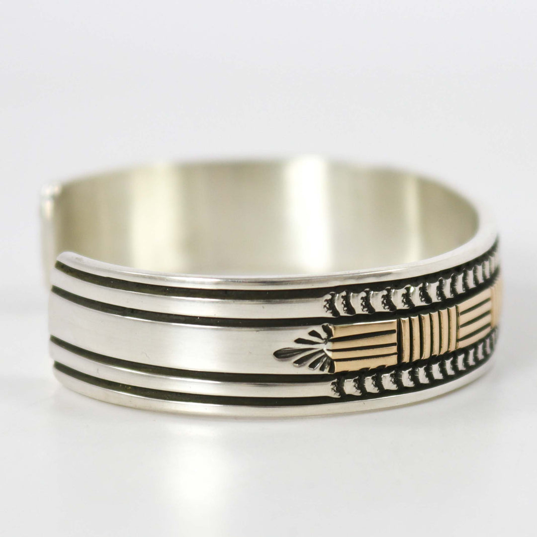 Gold on Silver Cuff by Bruce Morgan - Garland's
