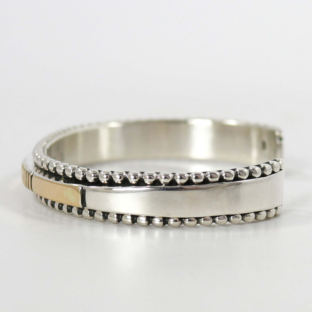 Gold on Silver Cuff by Johnathan Nez - Garland's