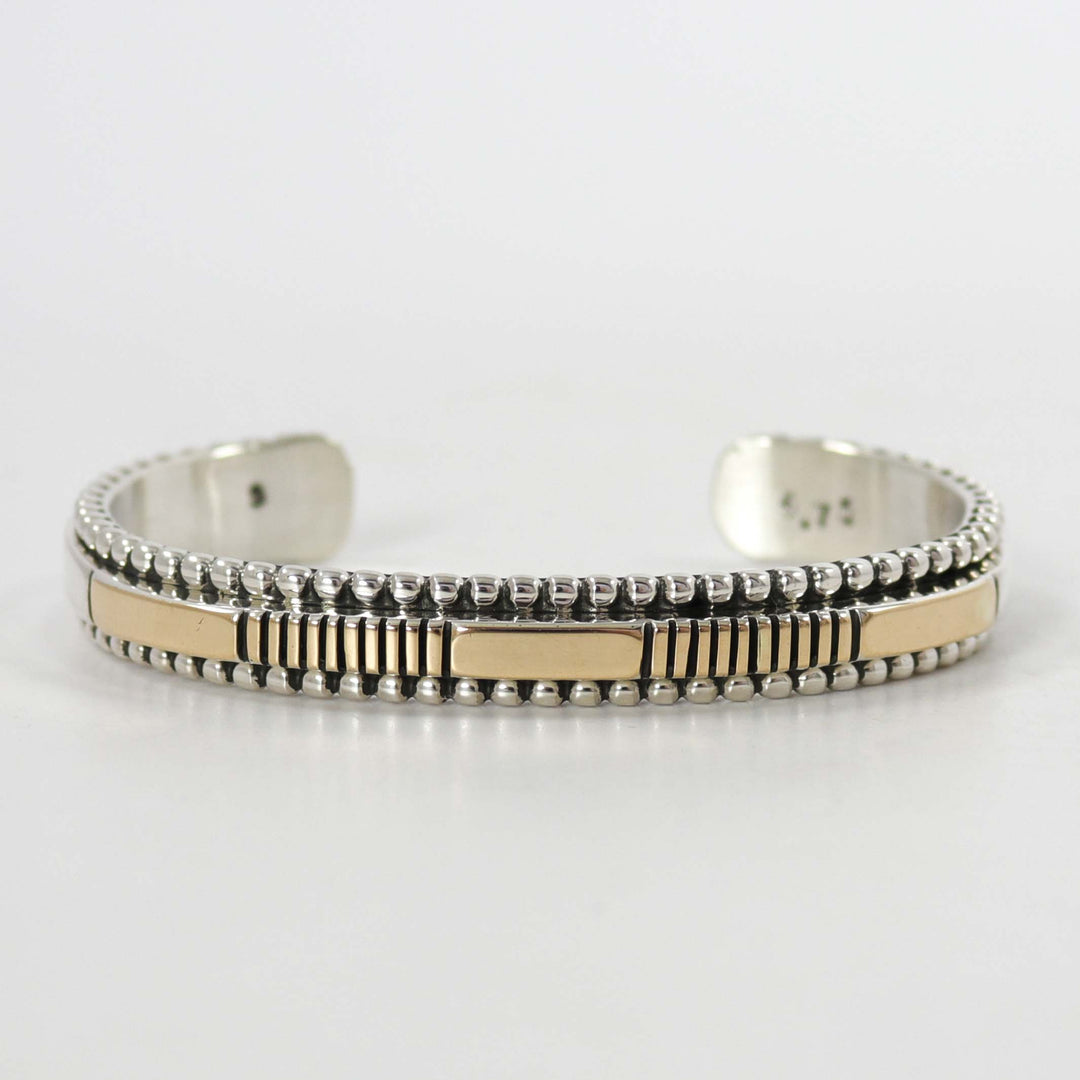 Gold on Silver Cuff by Johnathan Nez - Garland's