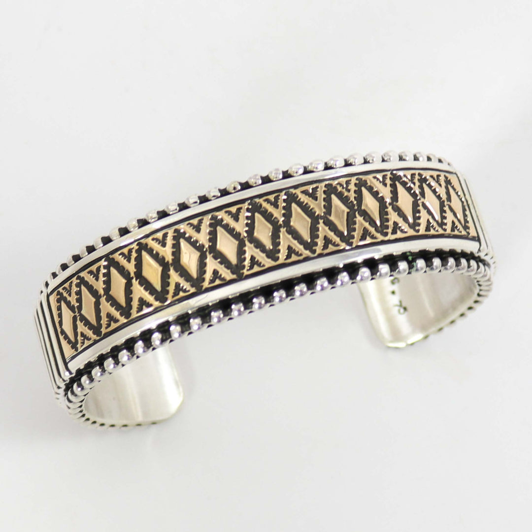 Gold on Silver Cuff by Johnathan Nez - Garland's