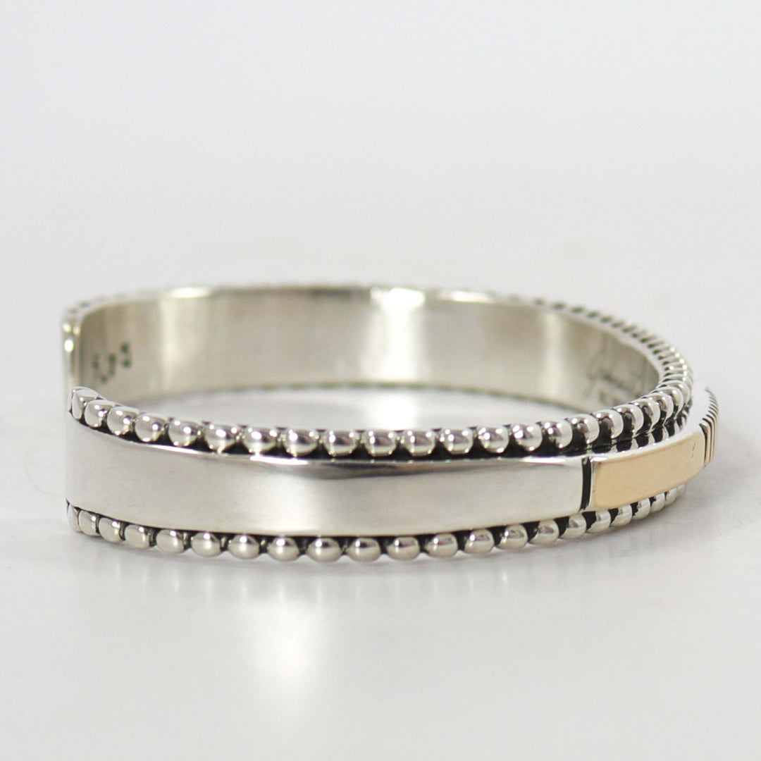 Gold on Silver Cuff by Johnathan Nez - Garland's
