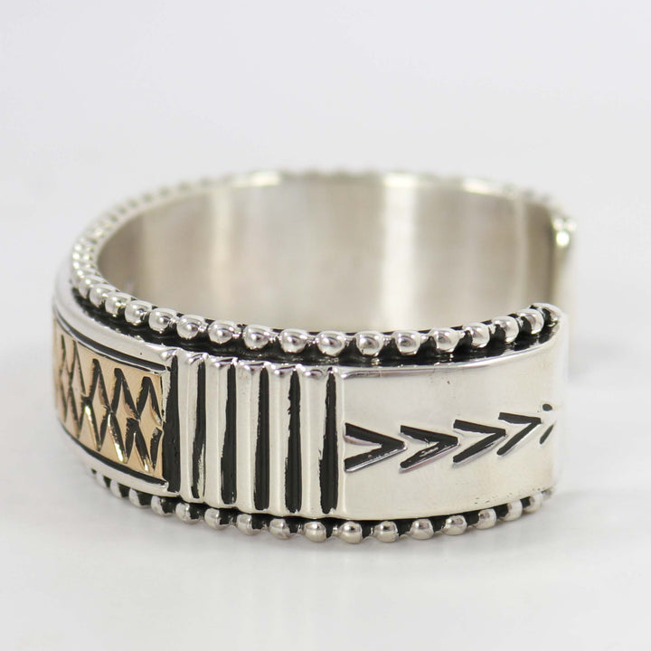 Gold on Silver Cuff by Johnathan Nez - Garland's