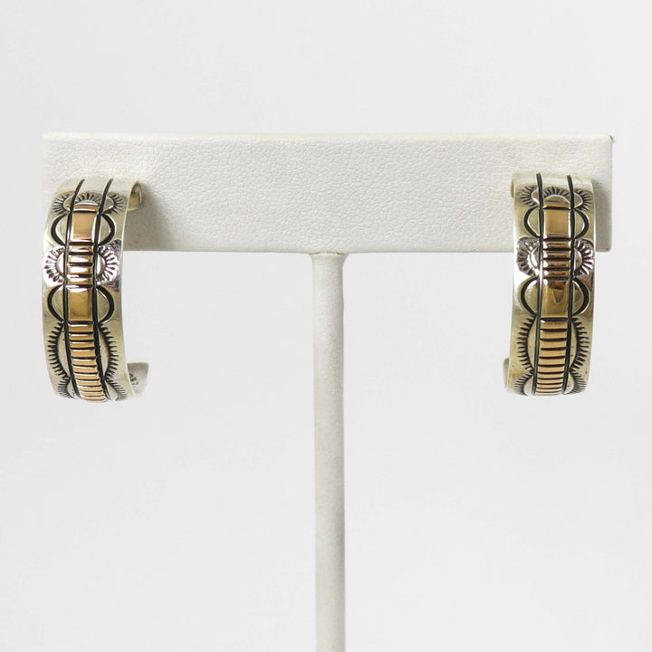Gold on Silver Hoop Earrings by Bruce Morgan - Garland's