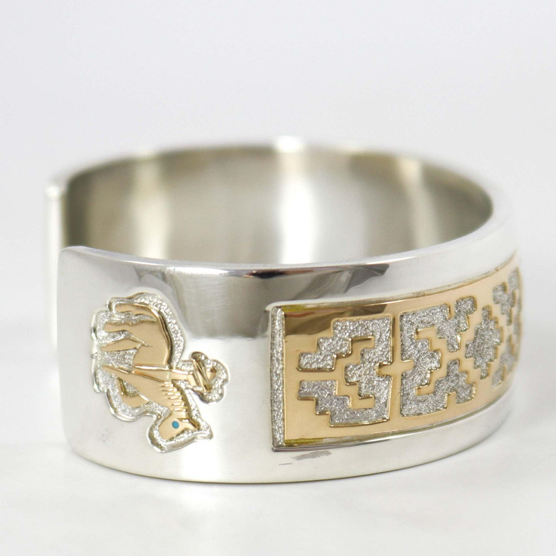 Gold on Silver Overlay Cuff by Robert Taylor - Garland's