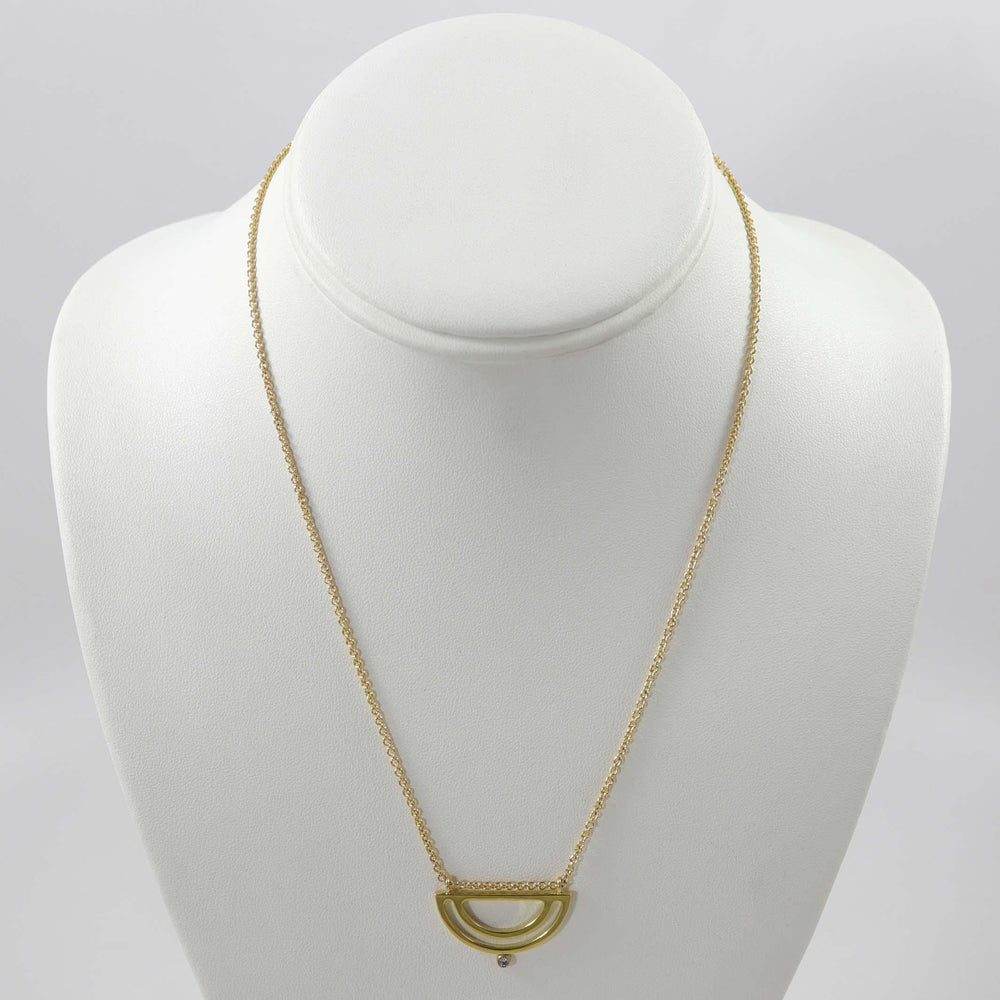 Gold Strata Half Moon Necklace by Maria Samora - Garland's
