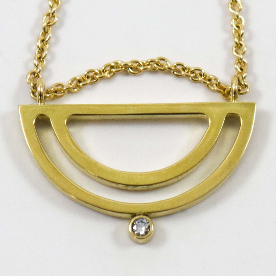 Gold Strata Half Moon Necklace by Maria Samora - Garland's
