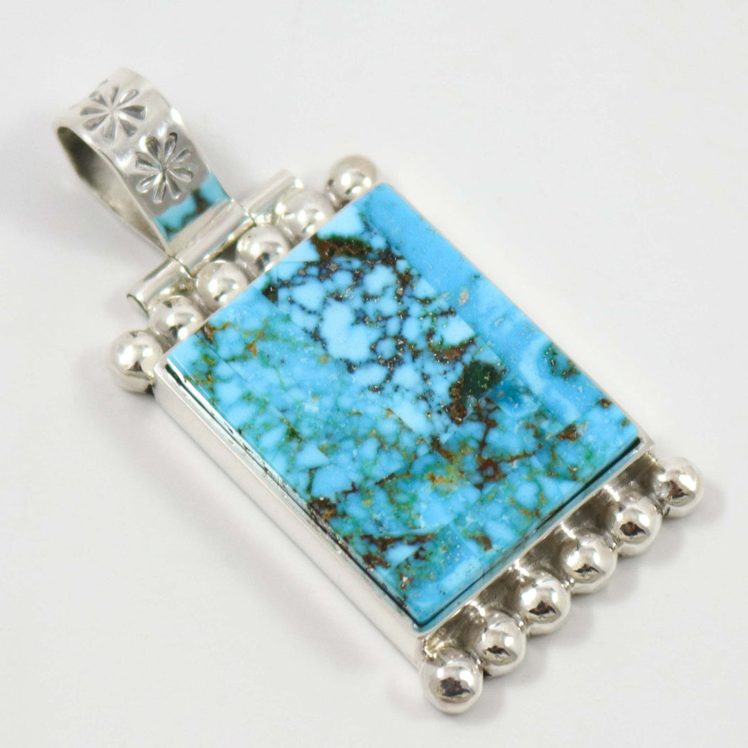 Ithaca Peak Turquoise Pendant by Bryon Yellowhorse - Garland's