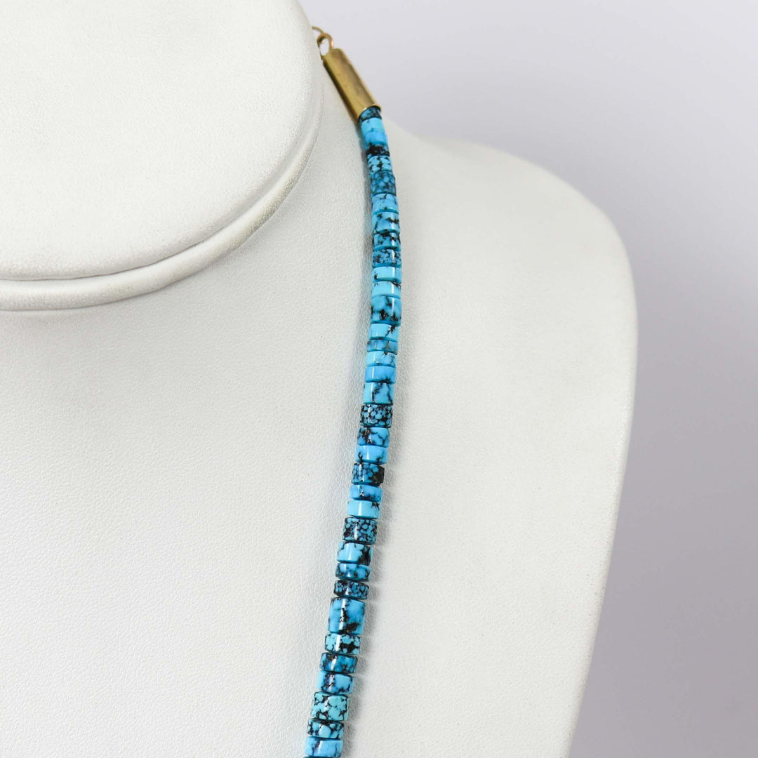 Kingman Turquoise and Gold Necklace by Piki Wadsworth - Garland's