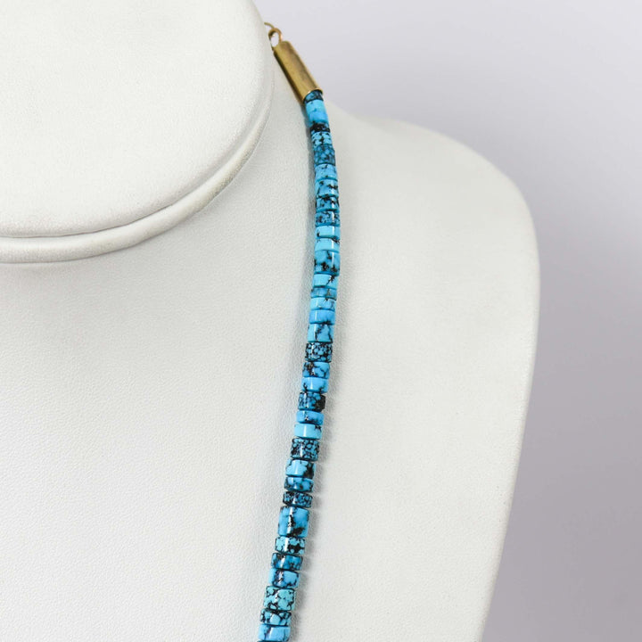 Kingman Turquoise and Gold Necklace by Piki Wadsworth - Garland's