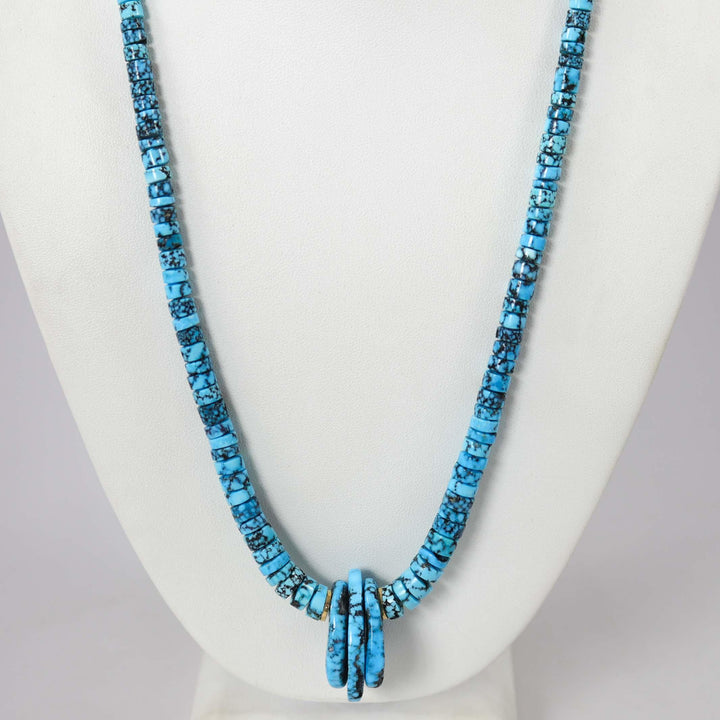 Kingman Turquoise and Gold Necklace by Piki Wadsworth - Garland's