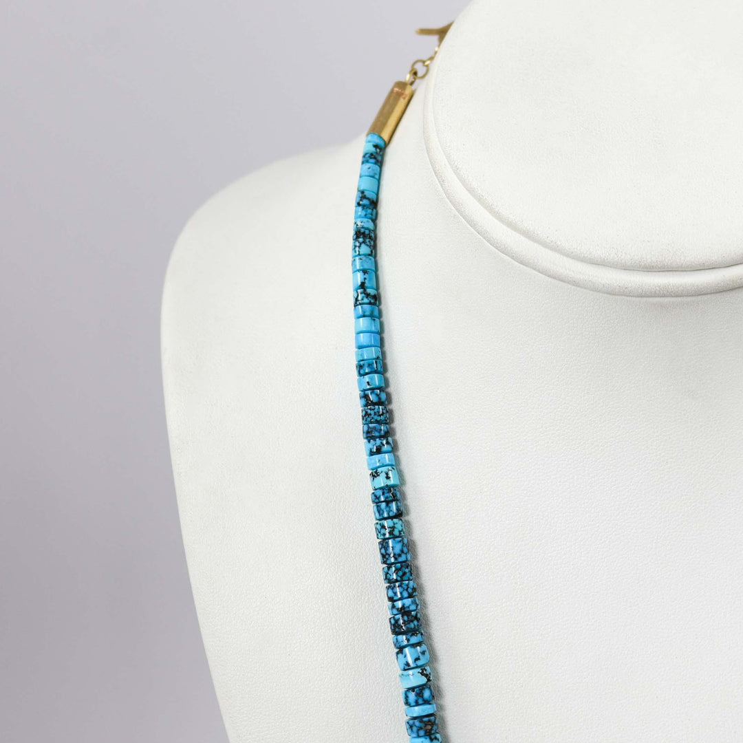 Kingman Turquoise and Gold Necklace by Piki Wadsworth - Garland's