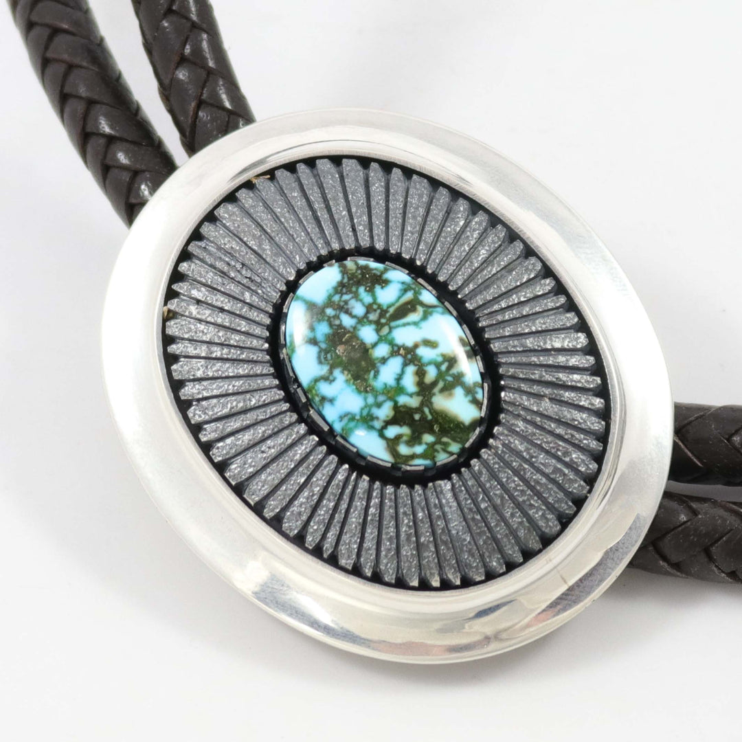Kingman Turquoise Bola Tie by Al Joe - Garland's