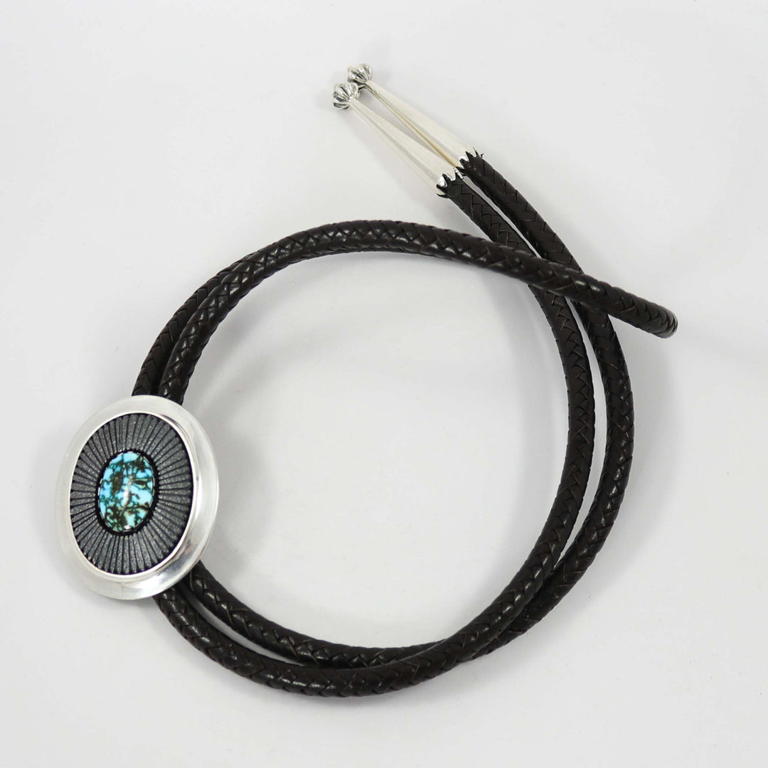 Kingman Turquoise Bola Tie by Al Joe - Garland's