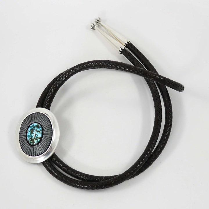 Kingman Turquoise Bola Tie by Al Joe - Garland's