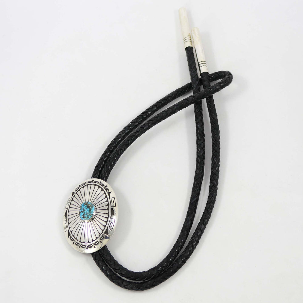 Kingman Turquoise Bola Tie by Charlie John - Garland's