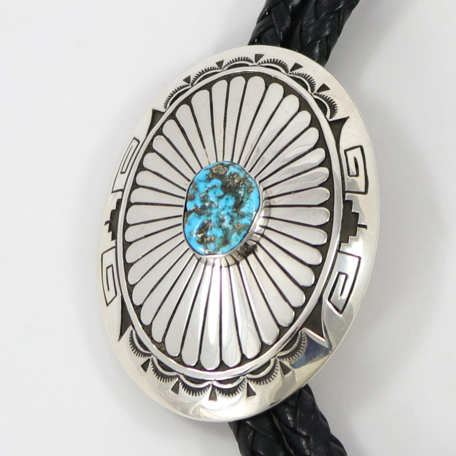 Kingman Turquoise Bola Tie by Charlie John - Garland's