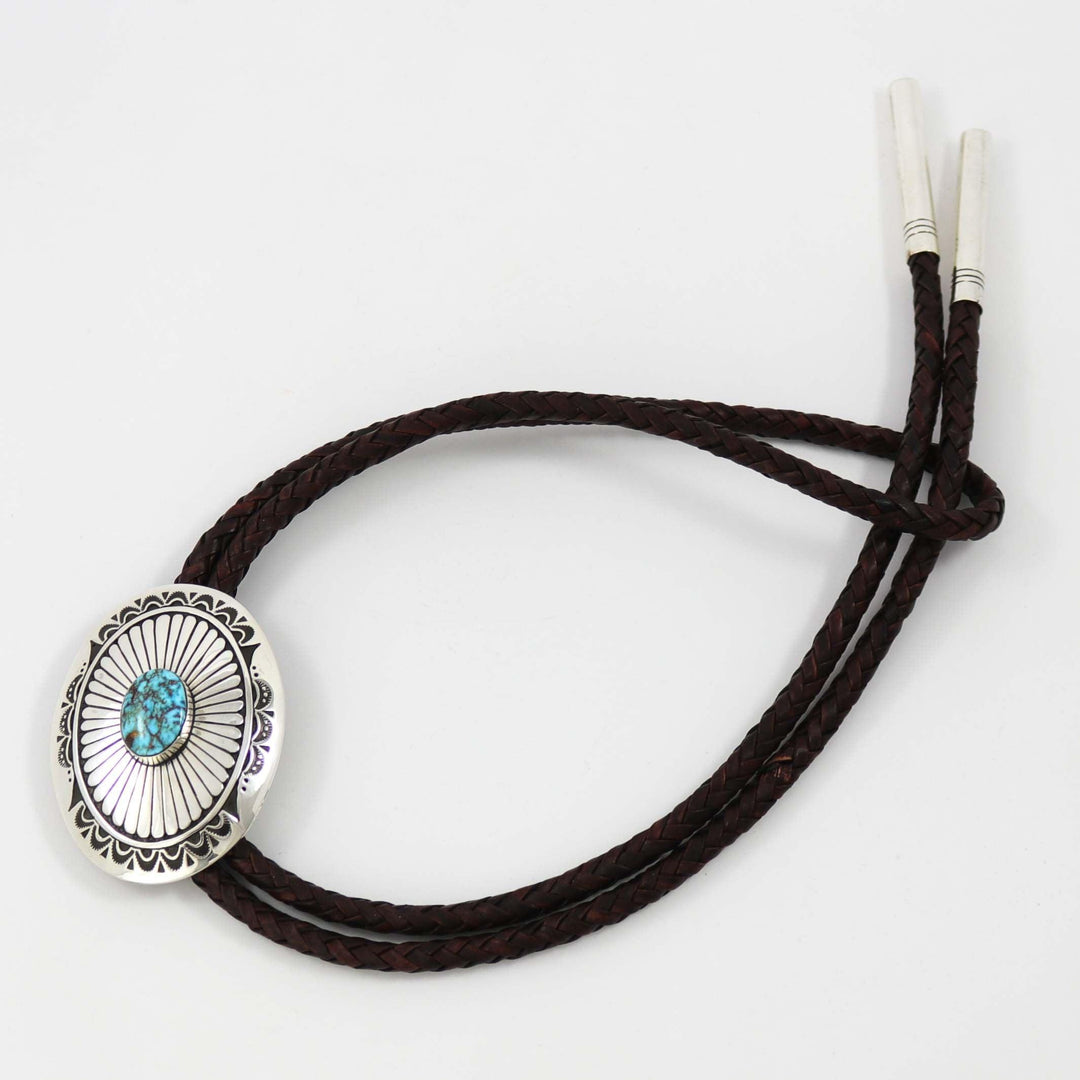 Kingman Turquoise Bola Tie by Charlie John - Garland's