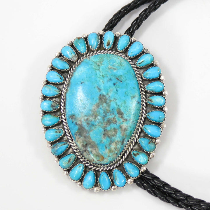 Kingman Turquoise Bola Tie by Fannie Begay - Garland's