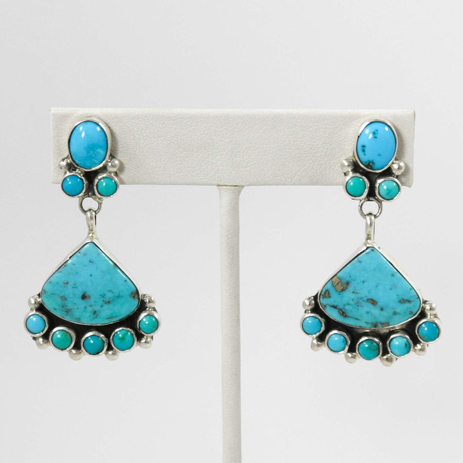 Kingman Turquoise Earrings by Clarissa and Vernon Hale - Garland's