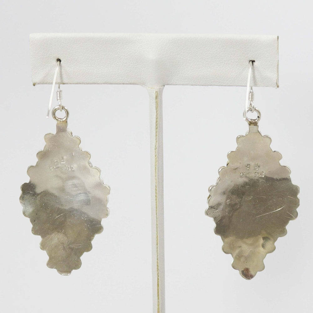 Kingman Turquoise Earrings by Fannie Begay - Garland's