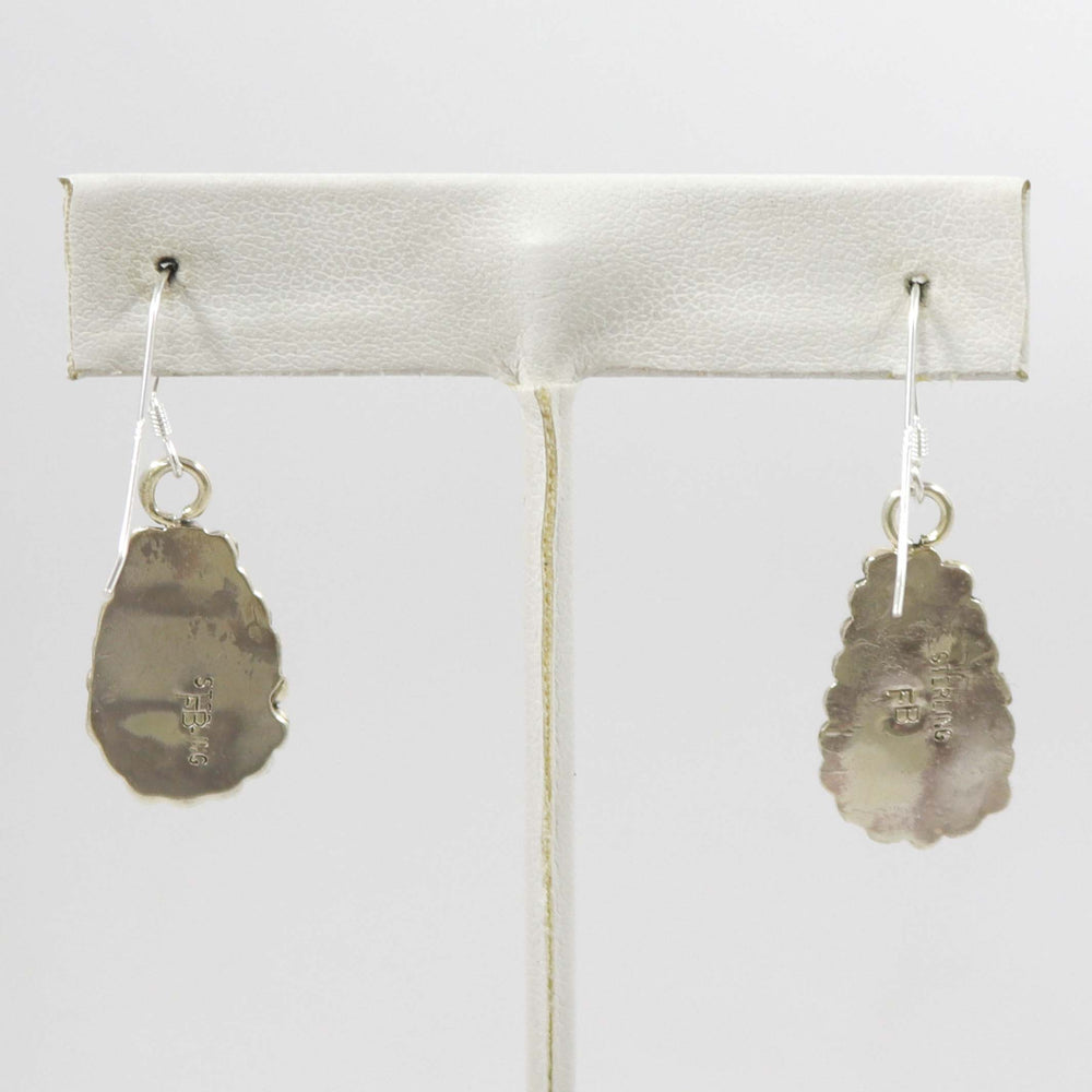 Kingman Turquoise Earrings by Fannie Begay - Garland's