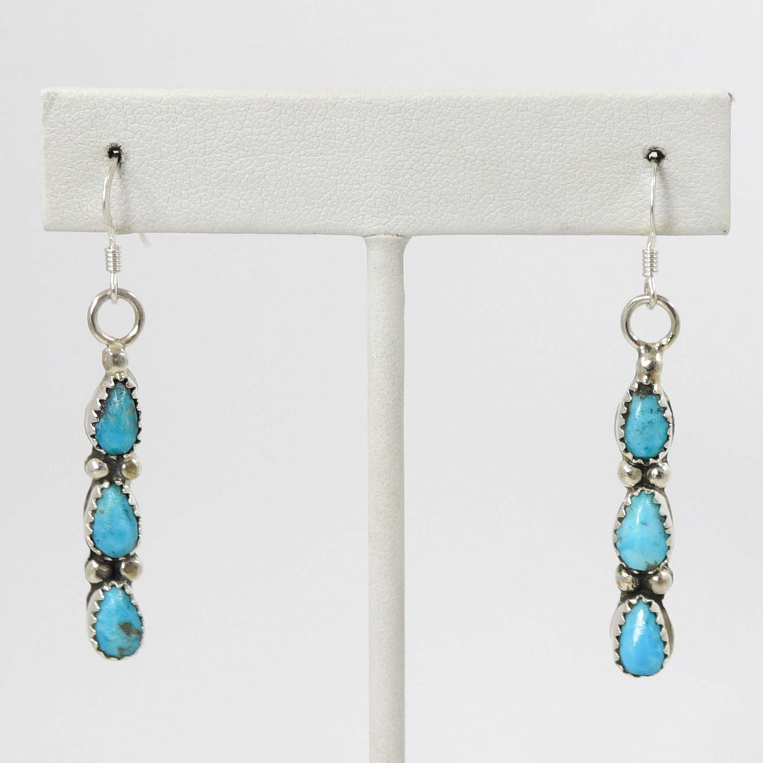 Kingman Turquoise Earrings by Fannie Begay - Garland's