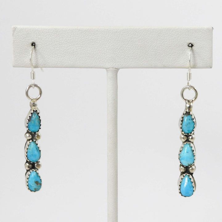 Kingman Turquoise Earrings by Fannie Begay - Garland's
