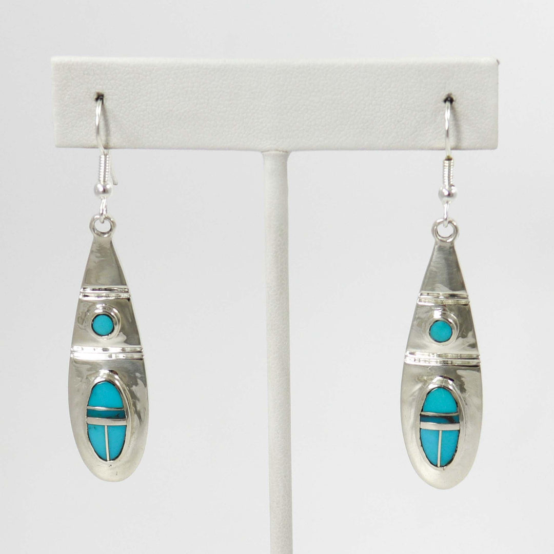 Kingman Turquoise Earrings by Stanley Manygoats - Garland's