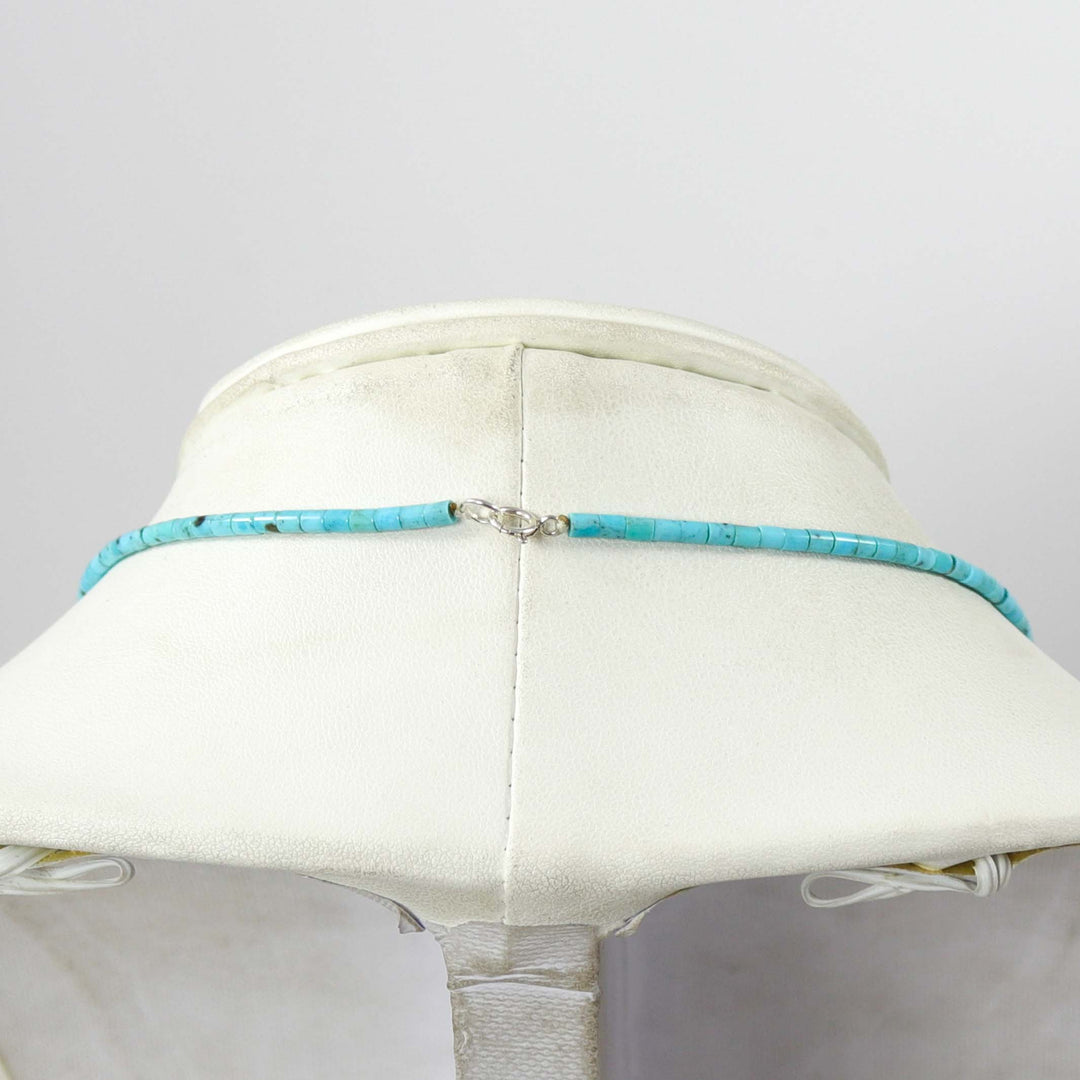 Kingman Turquoise Heishi Necklace by Joe Jr. and Valerie Calabaza - Garland's