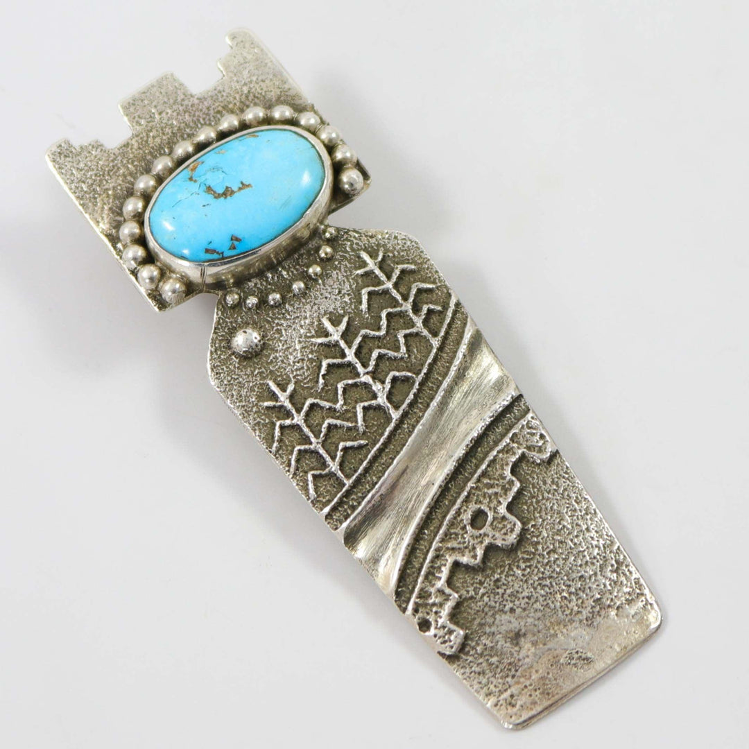 Kingman Turquoise Pendant by Joel Pajarito - Garland's
