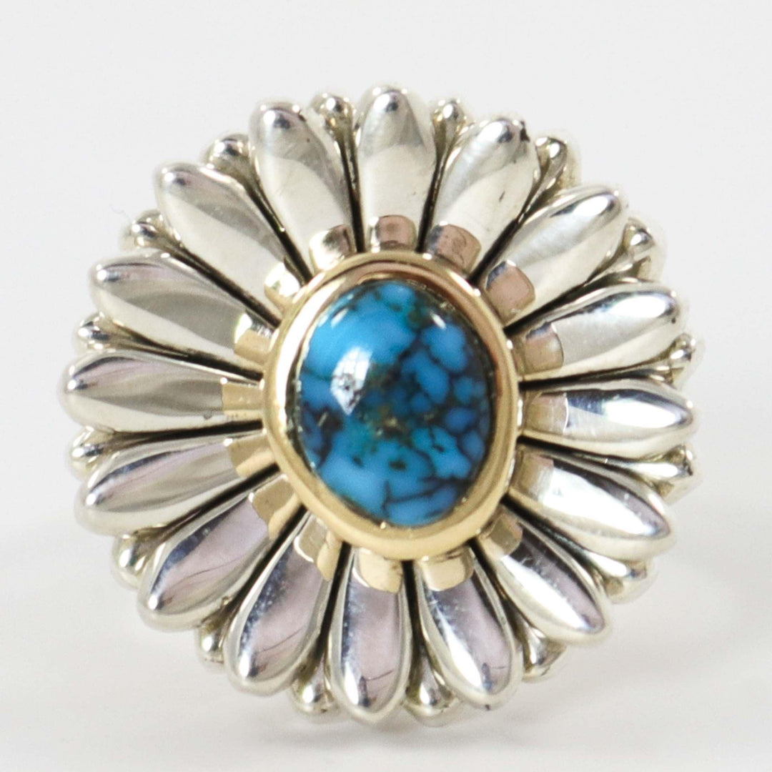 Lone Mountain Turquoise Ring by Christopher Ray Yazzie - Garland's