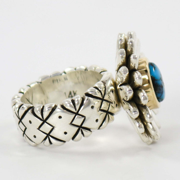 Lone Mountain Turquoise Ring by Christopher Ray Yazzie - Garland's