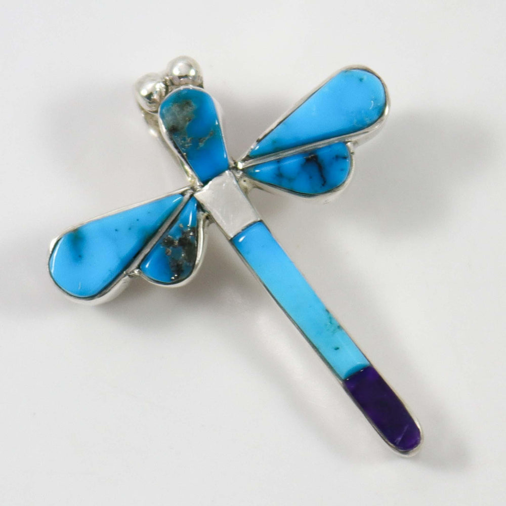 Morenci Turquoise Dragonfly Pin and Pendant by Na Na Ping - Garland's