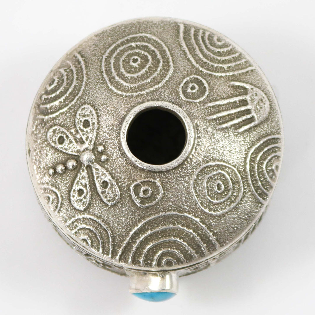 Morenci Turquoise Seed Jar by Joel Pajarito - Garland's