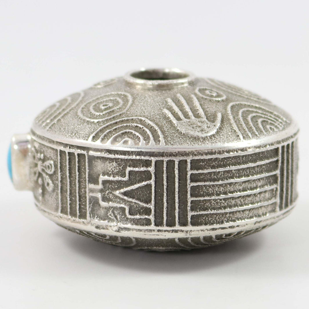 Morenci Turquoise Seed Jar by Joel Pajarito - Garland's
