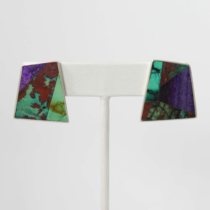 Multi-Stone Inlay Earrings by Curt Pfeffer - Garland's