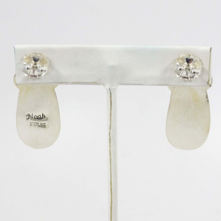 Phosphosiderite and Lapis Earrings by Noah Pfeffer - Garland's