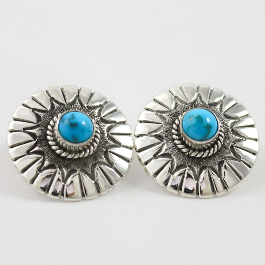 Red Mountain Turquoise Earrings by Thomas Jim - Garland's