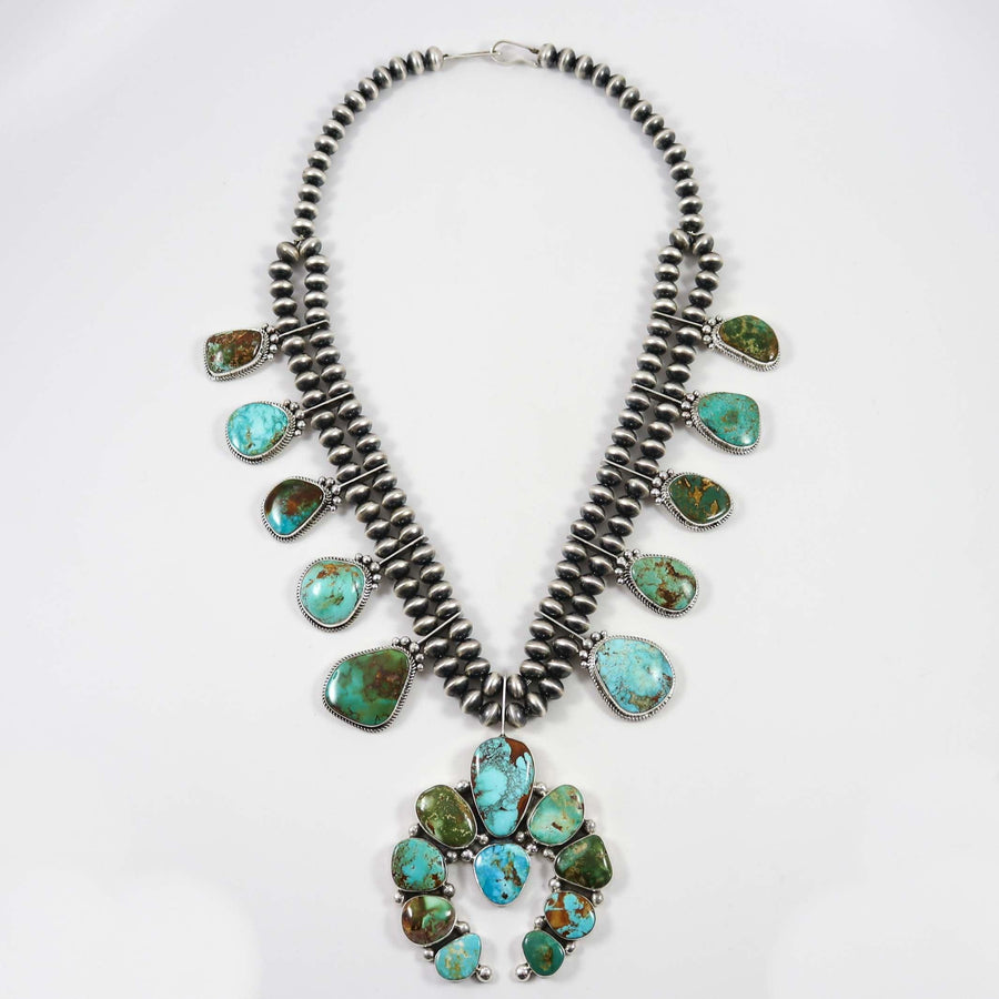 Royston Turquoise Squash Blossom by Clarissa and Vernon Hale - Garland's