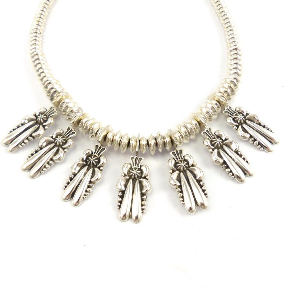 Silver Bead and Tab Necklace by Thomas Jim - Garland's