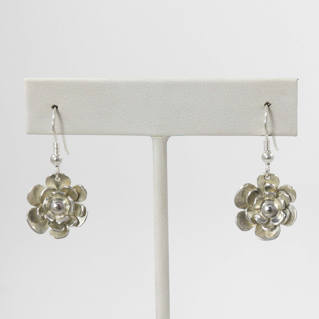Silver Flower Earrings by Anthony Redhorse - Garland's