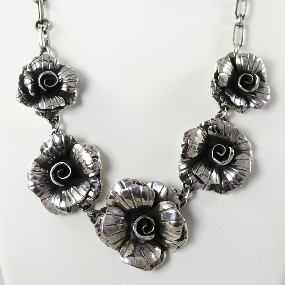 Silver Rose Necklace by Federico - Garland's
