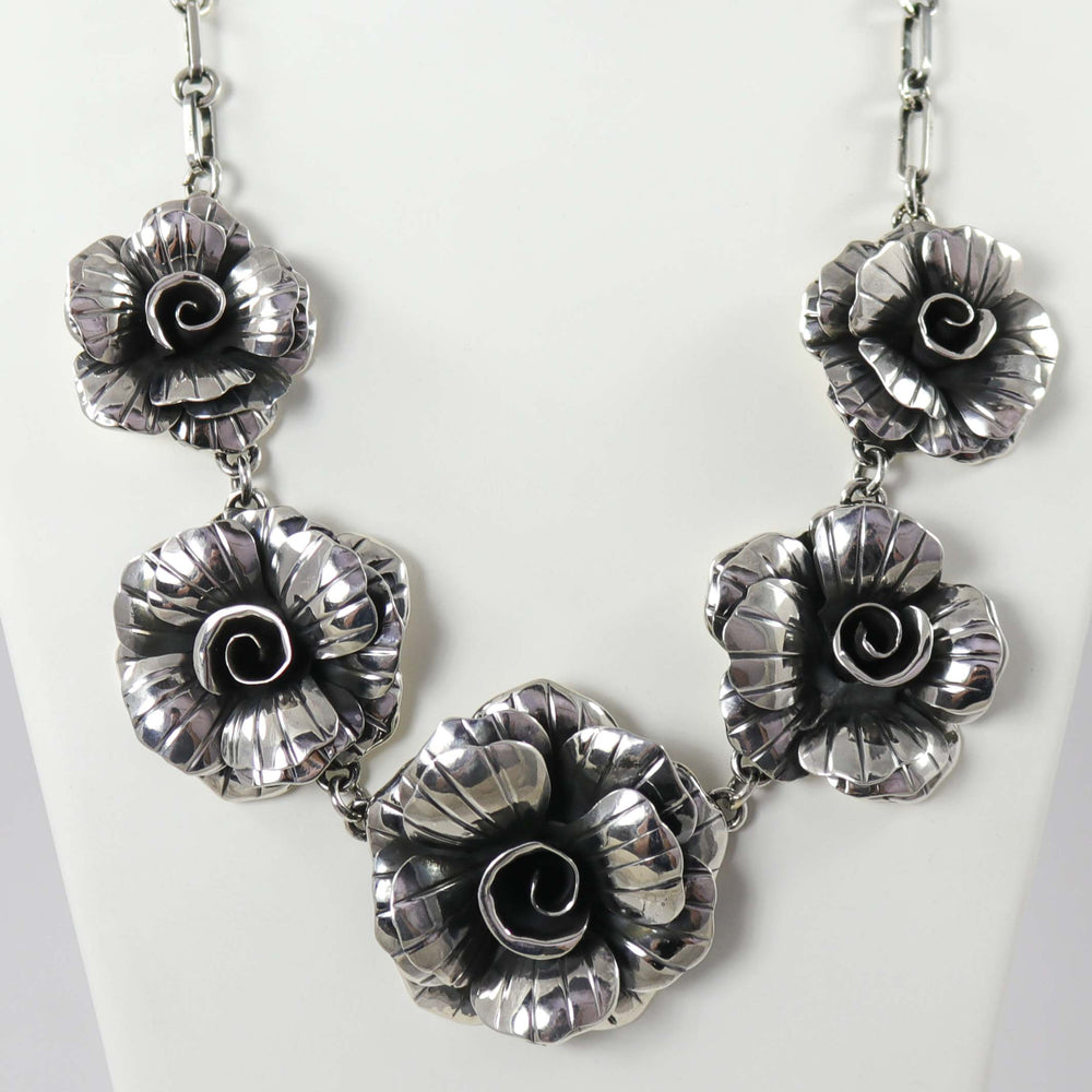 Silver Rose Necklace by Federico - Garland's