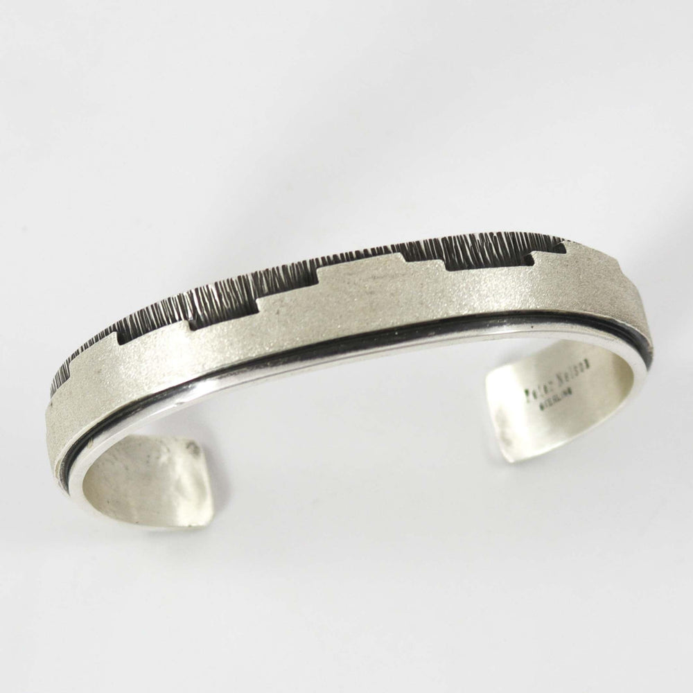 Silver Textured Cuff by Peter Nelson - Garland's